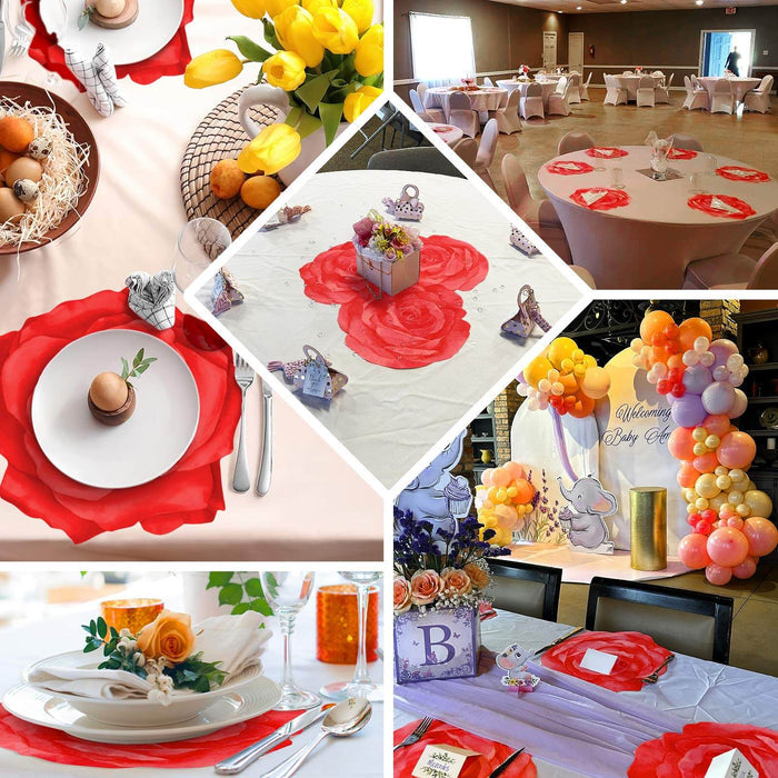 Colorful floral table decorations for events and celebrations.