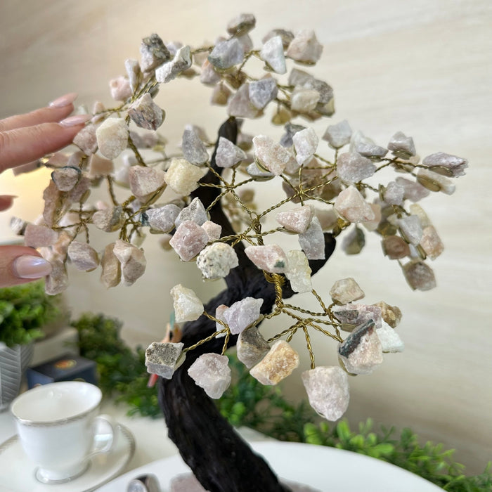 14" Tall Handmade Pink Amethyst Gemstone Tree, Pink Amethyst Base with a Crystal Bird #6404PKPK - 001 - Brazil GemsBrazil Gems14" Tall Handmade Pink Amethyst Gemstone Tree, Pink Amethyst Base with a Crystal Bird #6404PKPK - 001Gemstone Trees6404PKPK - 001