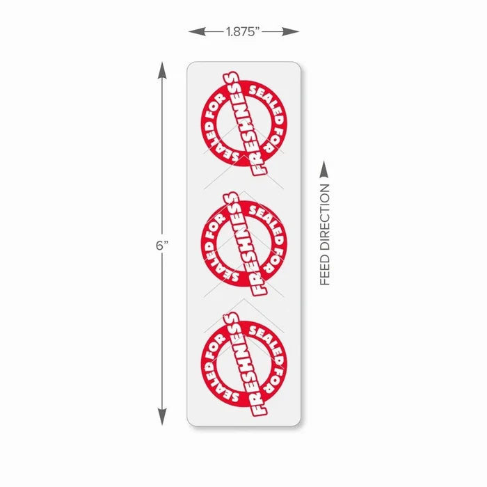 1.875" x 6" Tamper Proof Seal Labels (2000 Labels)
