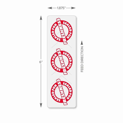 1.875" x 6" Tamper Proof Seal Labels (2000 Labels)