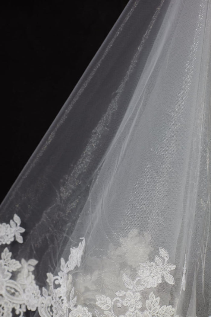 2 Layers Elbow Length Lace Wedding Veil