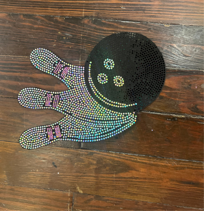 3 Bowling Pins and ball BLING PATCH
