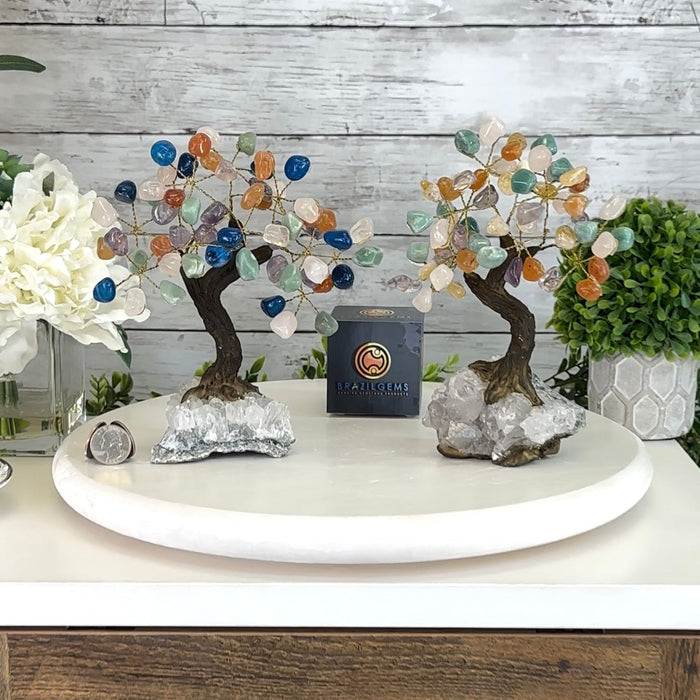 Mixed Gems 7" Tall Handmade Gemstone Tree on a Crystal base, 60 Gems #5402MIXD - Brazil GemsBrazil GemsMixed Gems 7" Tall Handmade Gemstone Tree on a Crystal base, 60 Gems #5402MIXDGemstone Trees5402MIXD
