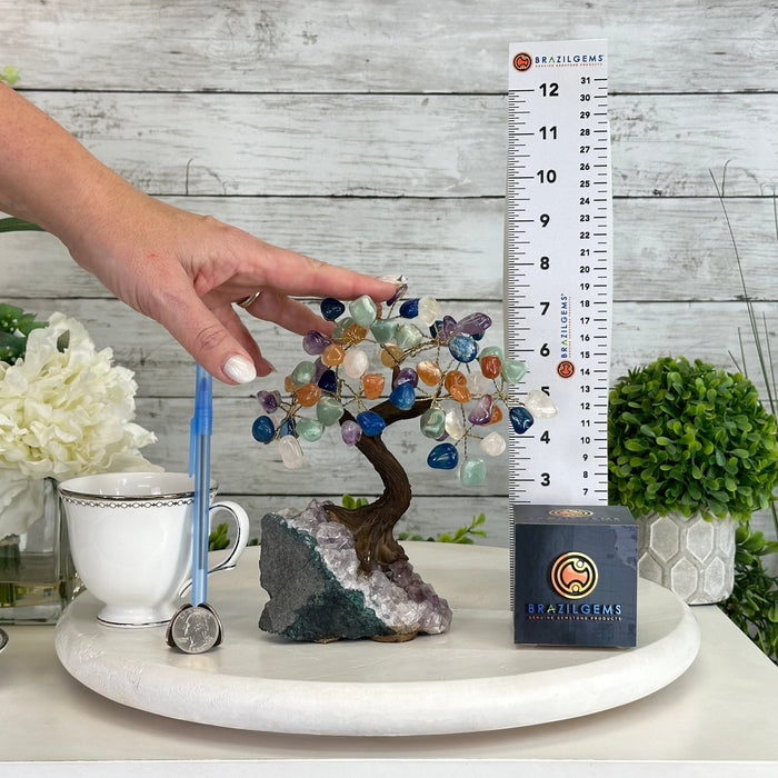 Mixed Gems 7" Tall Handmade Gemstone Tree on a Crystal base, 60 Gems #5402MIXD - Brazil GemsBrazil GemsMixed Gems 7" Tall Handmade Gemstone Tree on a Crystal base, 60 Gems #5402MIXDGemstone Trees5402MIXD
