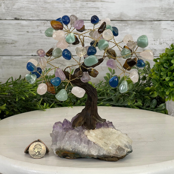 Mixed Gems 7" Tall Handmade Gemstone Tree on a Crystal base, 60 Gems #5402MIXD - Brazil GemsBrazil GemsMixed Gems 7" Tall Handmade Gemstone Tree on a Crystal base, 60 Gems #5402MIXDGemstone Trees5402MIXD