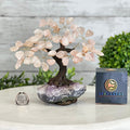 Rose Quartz 7" Tall Handmade Gemstone Tree on a Crystal base, 60 Gems #5402ROSQ - Brazil GemsBrazil GemsRose Quartz 7" Tall Handmade Gemstone Tree on a Crystal base, 60 Gems #5402ROSQGemstone Trees5402ROSQ
