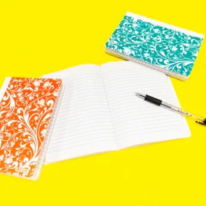 80 Ct. 5" x 7" Floral Poly Cover Personal Composition Book Sold in 48 Units