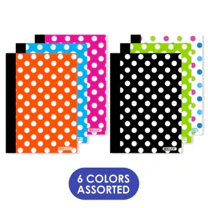 80 Ct. 5" x 7" Polka Dot Poly Cover Personal Composition Book Sold in 48 Units