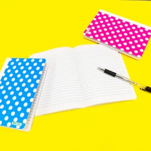 80 Ct. 5" x 7" Polka Dot Poly Cover Personal Composition Book Sold in 48 Units