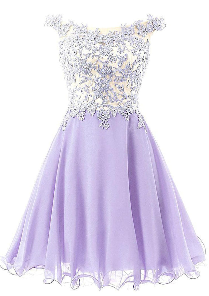 A-Line/Princess Off-the-Shoulder Short/Mini Tulle Cocktail