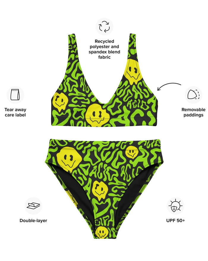Acid Smilez Recycled Padded V-Top, V-Top, - One Stop Rave