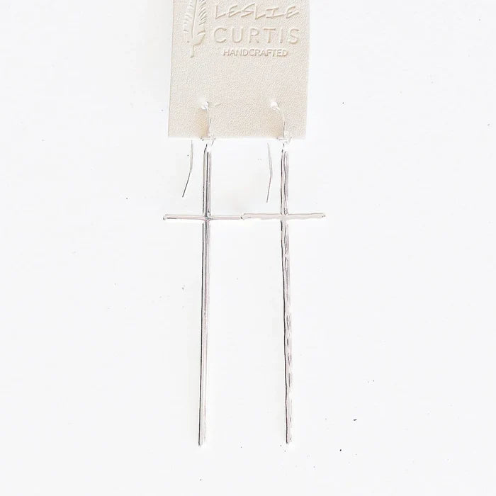 Ada Cross Silver Earrings
