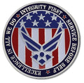 Air Force Motto Medallion for Box Cremation Urn/Flag Case - 3 Inch Diameter