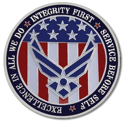 Air Force Motto Medallion for Box Cremation Urn/Flag Case - 3 Inch Diameter