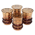 Vintage Amber & Gold Stripes Art Deco Shot Glasses | The Hour Shop