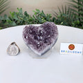 Amethyst Geode Heart, Acrylic Stand, 0.5 lbs & 2.5” Tall #5463-0468