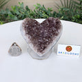 Amethyst Geode Heart, Acrylic Stand, 0.8 lbs & 2.8” Tall #5463-0483