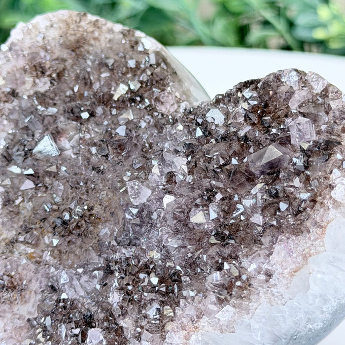 Amethyst Geode Heart, Acrylic Stand, 0.8 lbs & 2.8” Tall #5463-0483