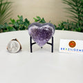 Amethyst Geode Heart, Metal Stand, 0.2 lbs & 2.3” Tall #5463-0452