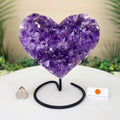 Amethyst Geode Heart, Metal Stand, 4 lbs & 7.5” Tall #5463-0416