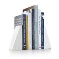 Angular White Bookends, Set of 2