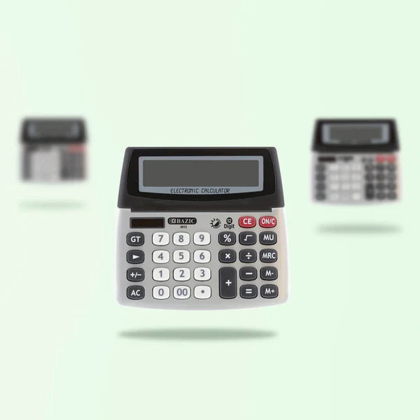 BAZIC 12-Digit Dual Power Desktop Calculator w/ Adjustable Display Sold in 12 Units