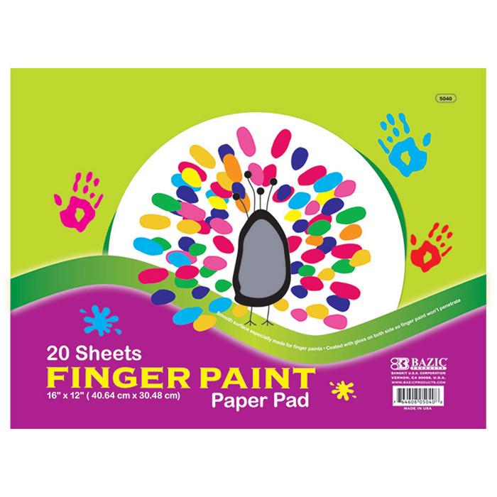 BAZIC 20 Ct. 16" X 12" Finger Paint Paper Pad Sold in 48 Units