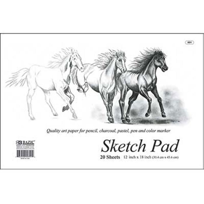 BAZIC 20 Ct. 18" X 12" Premium Sketch Pad Sold in 48 Units