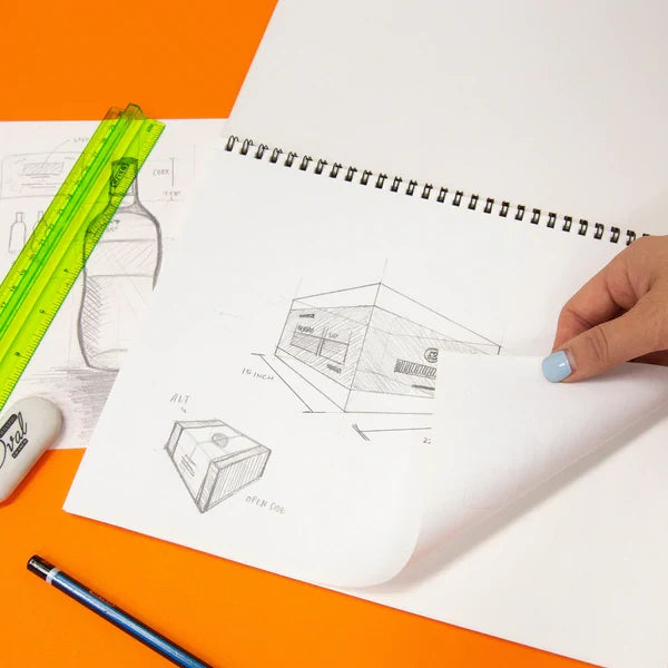 BAZIC 30 Ct. 8.5" X 11" Side Bound Spiral Premium Sketch Book Sold in 48 Units