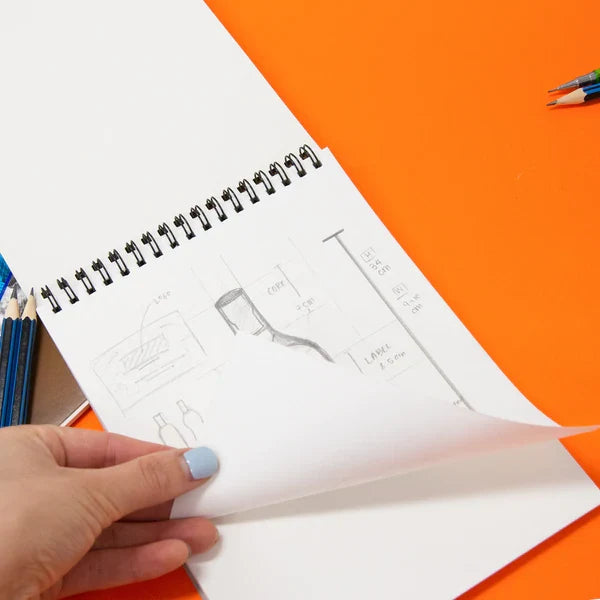 BAZIC 30 Ct. 8.5" X 11" Side Bound Spiral Premium Sketch Book Sold in 48 Units