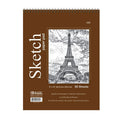 BAZIC 30 Ct. 9" X 12" Top Bound Spiral Premium Sketch Pad Sold in 48 Units