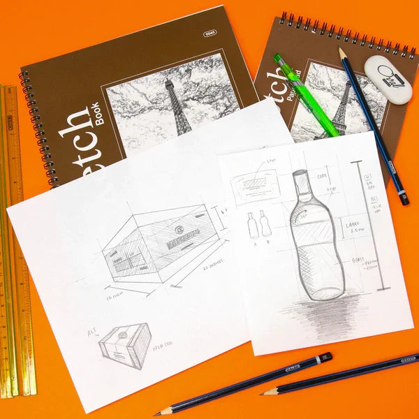 BAZIC 30 Ct. 9" X 12" Top Bound Spiral Premium Sketch Pad Sold in 48 Units