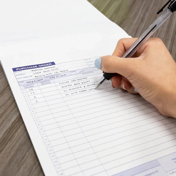 BAZIC 30 Sets 8 3/8" x 10 11/16" 2-Part Carbonless Purchase Order Book Sold in 24 Units