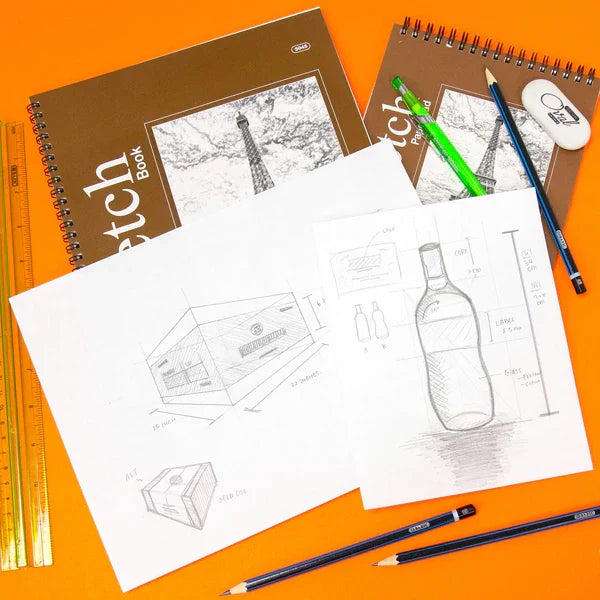 BAZIC 50 Ct. 6" X 8" Top Bound Spiral Premium Sketch Pad Sold in 48 Units