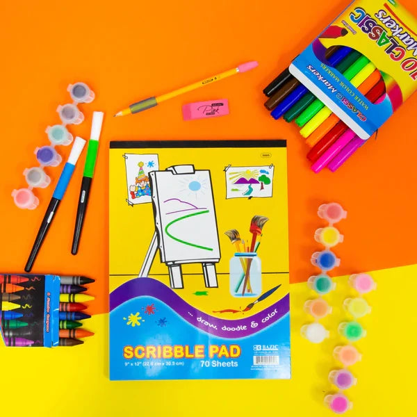 BAZIC 50 Ct. 9" X 12" Scribble Pad Sold in 48 Units