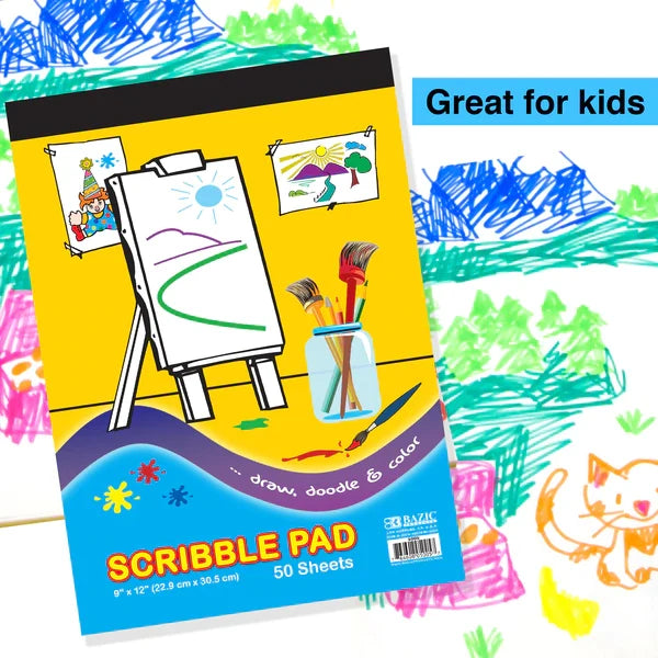 BAZIC 50 Ct. 9" X 12" Scribble Pad Sold in 48 Units