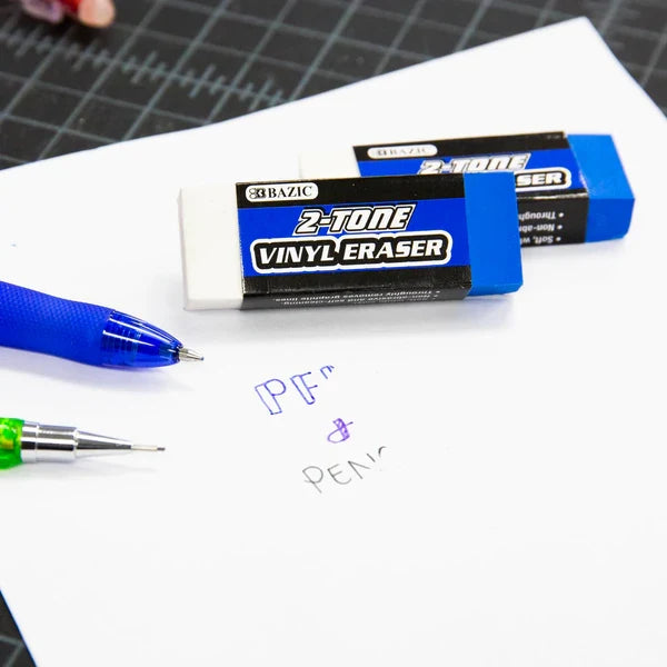 BAZIC Two-Tone Vinyl Eraser (4/Pack) Sold in 24 Units