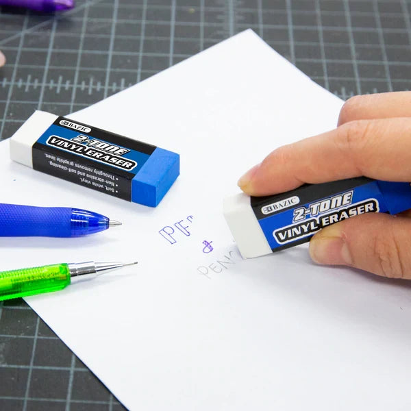 BAZIC Two-Tone Vinyl Eraser (4/Pack) Sold in 24 Units