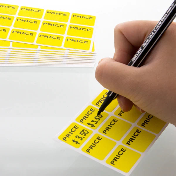 BAZIC Yellow Price Mark Label (180/Pack) Sold in 24 Units