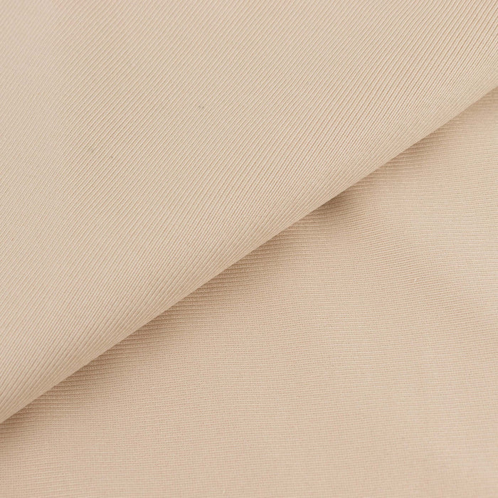 Beige textured fabric with subtle ribbing pattern.