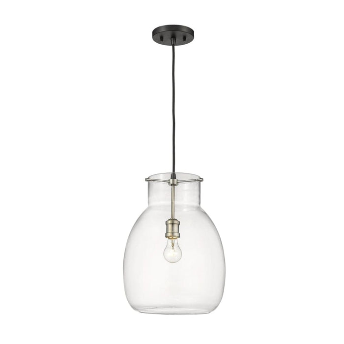 Bella Matte Black Brushed Nickel 1 Light Pendant - Pendants