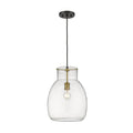 Bella Matte Black Olde Brass 1 Light Pendant - Pendants
