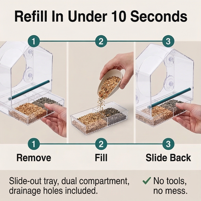 Birdvue – Crystal Clear Window Bird Feeder
