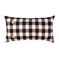 Black Buffalo Plaid Lumbar Button Pillow
