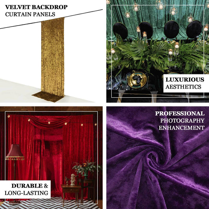 Velvet curtain panels in luxurious colors for professional photography setups.