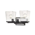 Bleeker Street Matte Black Chrome 2 Light Vanity - Bath & Vanity