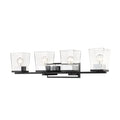 Bleeker Street Matte Black Chrome 4 Light Vanity - Bath & Vanity