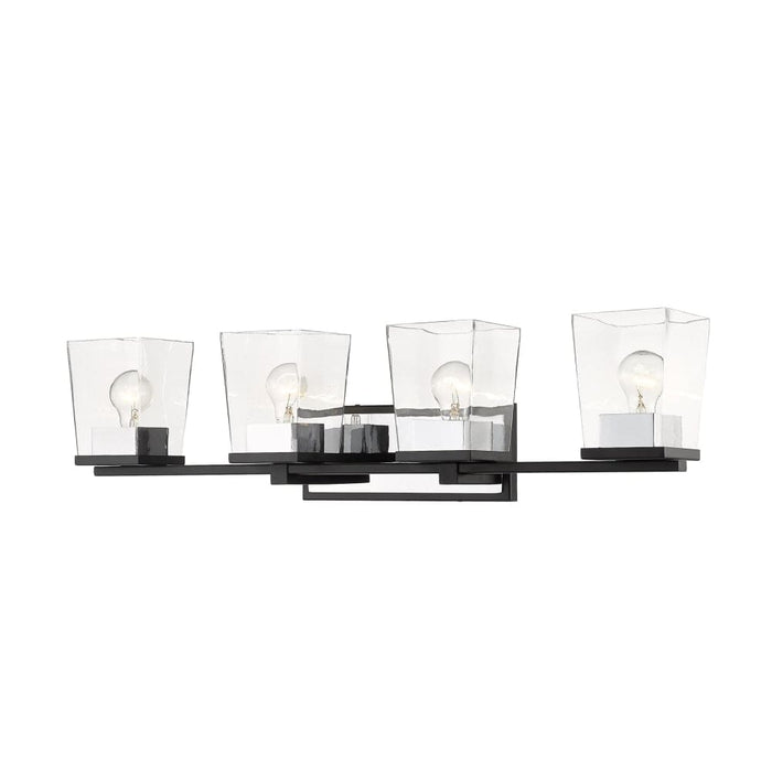 Bleeker Street Matte Black Chrome 4 Light Vanity - Bath & Vanity