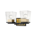 Bleeker Street Matte Black Olde Brass 2 Light Vanity - Bath & Vanity