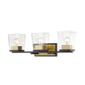 Bleeker Street Matte Black Olde Brass 3 Light Vanity - Bath & Vanity